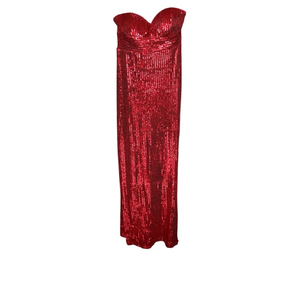 Beautifly Dresses & Skirts - Beautifly Red Sequin Strapless Dress Size 4